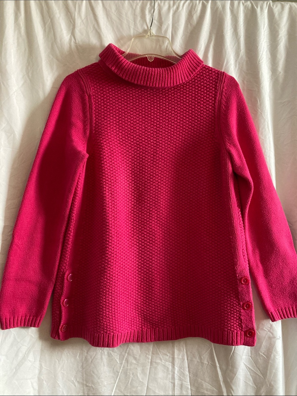 Talbots Hot Pink Textured Funnel Neck Sweater size M